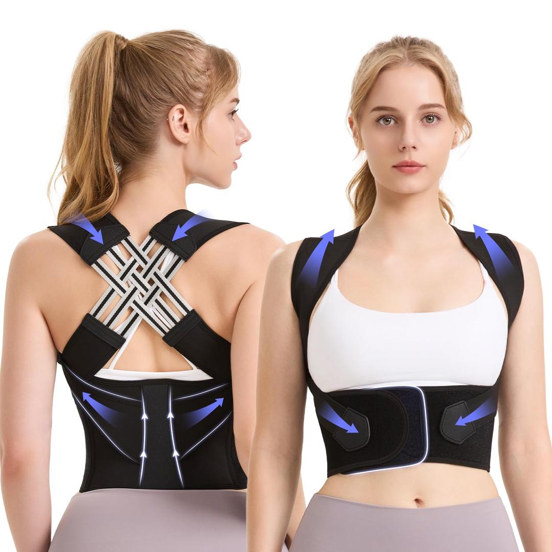 VOKOKOYA Back Brace Posture Corrector for Women and Men,Adjustable Shoulder Straightener,Used for correcting posture and scoliosis (X-Large)