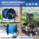 MEKOH Pressure Washer Hose Reel 100ftx3/8/130ftx1/4, 4000PSI Heavy Duty Power Washer Hose Reel with M22-14 Fitting, Hand Crank Metal Reel with Wall/Trailer/Van Mount, Manual Hose Reel for Water