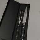 Livtek Carving Knife Set - Razor-Sharp German Stainless Steel - Ergonomic Handle & Full Tang Design - for Slicing Roast, Turkey, Ham, BBQ - 8 Inch Knife & 7 Inch Fork - Thanksgiving Gift (2 PCS)