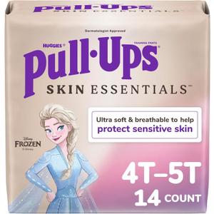 Pull-Ups Girls' Skin Essentials Potty Training Pants, Training Underwear, 4T-5T (38-50 lbs), 14 Ct