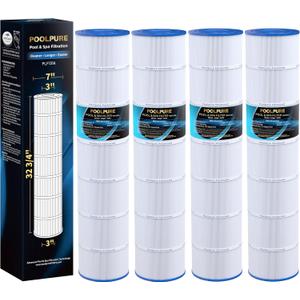 POOLPURE PLF131A Pool Filter Replaces Pleatco PA131-PAK4, Ultral-A2, Hayward CX1280XRE, SwimClear C5020, Unicel C-7494, Filbur FC-1227, FC-6435, C5025, C5030, 4 X 131 sq. ft. Filter Cartridge 4 Pack