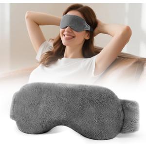 Heated Eye Mask for Dry Eyes, Steam Warm Compress for Stye Eye Treatment, Relieve, Hot Compress, Moist Heat Mask for Blepharitis (Steel Grey)
