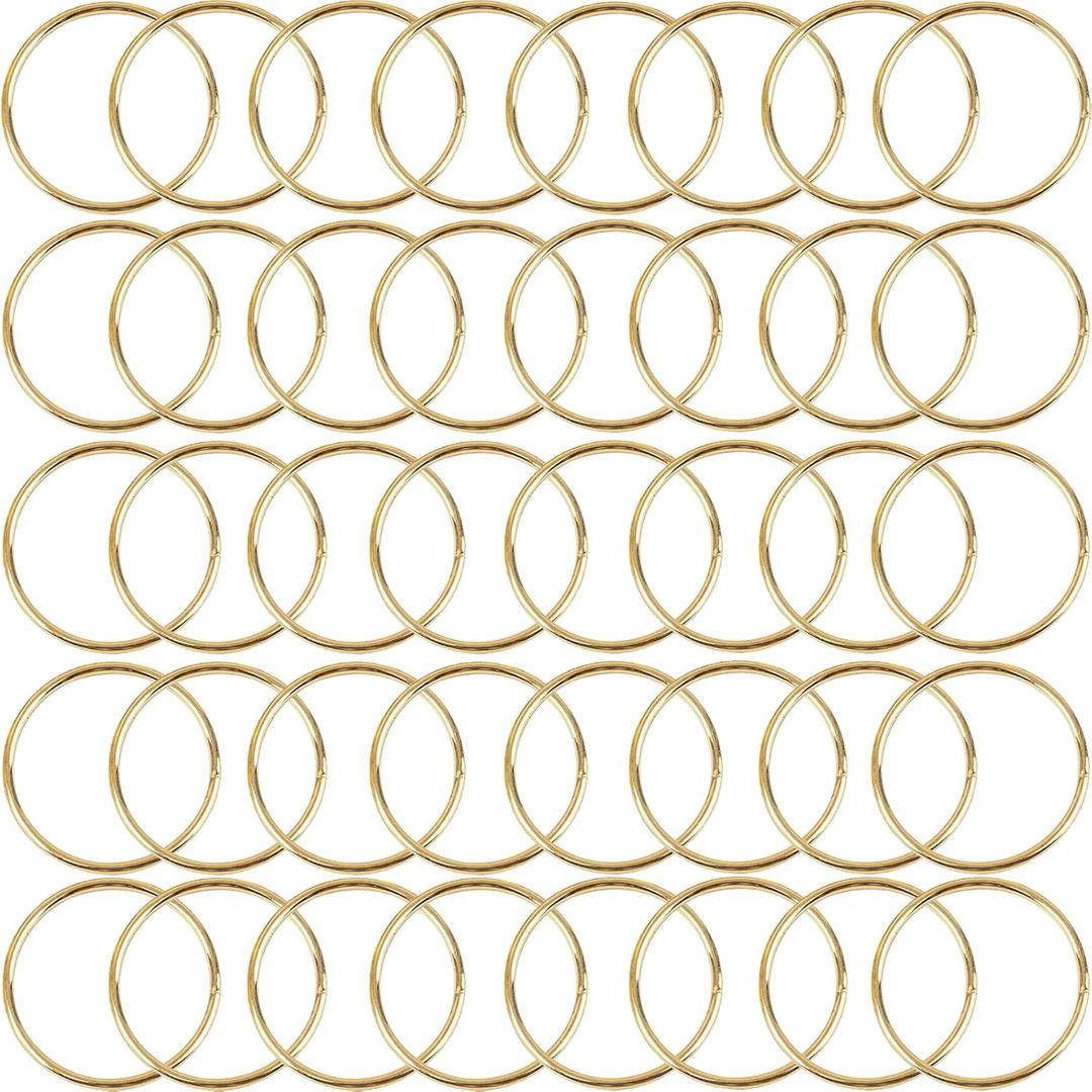 40Pcs Macrame Hoops Ring, BetterJonny 2 Inch Metal Craft Rings Hoops Gold Dream Catcher Rings Wreath Hoop Rings for Home Decorations DIY Crafts and Wall Hanging Crafts