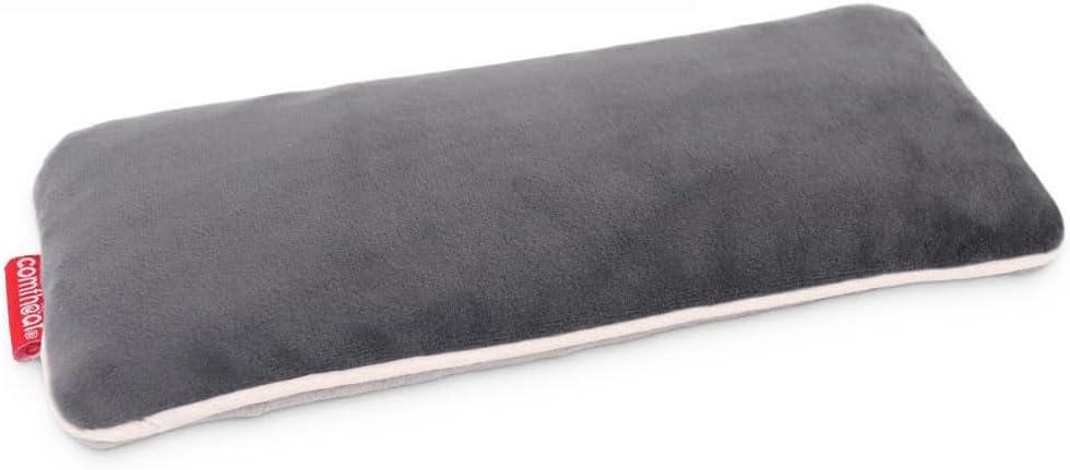Unscented Weighted Eye Pillow for Yoga, Microwavable Moist Heat Eye Compress Mask with Washable Cover for Relaxation, Sleeping, Meditation, Yoga, Spa, Migraine Relief (Gray (No Scent Added))
