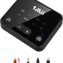 1Mii Bluetooth 5.3 Transmitter for TV to 2 Wireless Headphones, Long Range 100ft Bluetooth Adapter for TV aptX Low Latency& HD/Volume Control, Optical/USB/AUX/RCA Audio Inputs