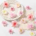 180Pcs Mini Fake Flower Heads Pink Small Silk Faux Flower Heads Artificial Rose Daisy Multicolor Flowers Bulk for Cake Crafts DIY Graduation Cap Wedding Hair Dresses Wreath Party Home Decor