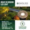 GKOLED 1-Pack Outdoor Brass Well Lights, Low Voltage LED In Ground Light
Landscape Lighting, IP67 Waterproof Up Light for Garden Trees Bushes, 12V 5W 2700K, with MR16 Bulb and Swivel Base, Open Top