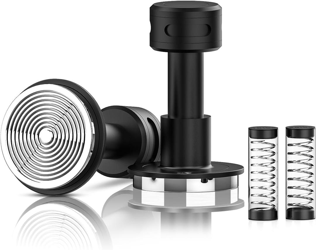 IKAPE V5 58.5MM Impact Espresso Tamper, Coffee Tamper with 15lb / 25lb / 30lb Replacement Springs, Espresso Tamper with Sound Feedback
