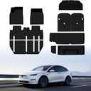 BASENOR 10PCS Tesla Model X Floor Mats 7-Seater All Weather Cargo Liner Mat XPE Car Mats Anti-Slip Trunk Mat Back Seat Cover Model X Plaid Accessories 2022-2026
