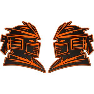 Samurai Emblem, Custom 3D Car Badge Universal Exterior Accessories for Car, Truck, SUV, Motorcycle (Set of 2) (Orange)