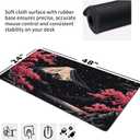Cherry Blossom Watercolor XXL Gaming Mouse Pad 48x24, Stitched Desk Mat | Thick Rubber Base Non-Slip Desk Pad, Waterproof Stitched Edges XXL Mouse Pad for PC Gaming, Office Work & Creative Workspace