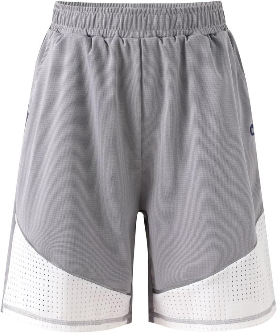 PATPAT Boys Shorts with Pockets, Quick-Dry Breathable Shorts for Running Soccer Basketball, Sports Team Uniform for Kids Teen (L)