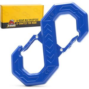 3/8" Tow Hook, S-Shaped Winch Hook, 33,000lbs Breaking Strength, G80 Heavy Duty Forged Steel, Fast Connect Easy Release Winch Shackle Towing Hook for Trucks, SUVs, ATVs, Trailers, Blue