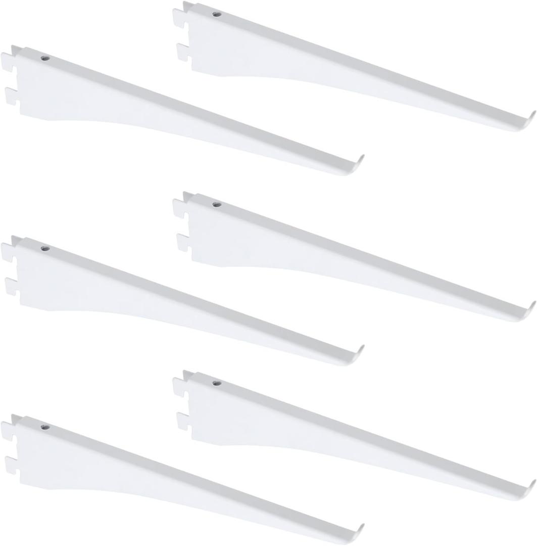 Oedema 6 Pcs Shelf Bracket 8 Inch Heavy Duty Adjustable Wire Locking Shelf End Bracket for Closet, Kitchen, Store Shelving, White