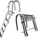 Stainless Steel 4 Step Folding Marine Ladder Heavy Duty Telescoping Ladder for Boat Yacht Dock