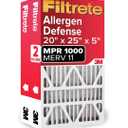 Filtrete 20x25x5 Air Filter MERV 11, MPR 1000 Micro Allergen Defense 2-Pack, Fits Lennox, AC Furnace HVAC Filters for Home, Pleated Electrostatic (Actual Size 19.63 x 24.75 x 4.31 in)