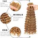 Human Braiding Hair for Boho Braids Bulk Deep Wave Boho Hair for Braiding Wet and Wavy Brazilian Virgin Human Bohemian Hair for Braiding 2 Bundles 160g Honey Blonde 24''