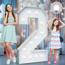 4FT Marquee Light Up Numbers - Cool White Lights Up Number 2 with Fixed Water Bag, Party Decoration Large Marquee Light Up Numbers can Be Used for Wedding Decoration, Birthday Party Deco : Home & Kitchen