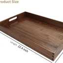 22 x 14 Inches Large Rectangle Black Walnut Wood Ottoman Tray with Handles, Serve Tea, Coffee, Classic Wooden Decorative Serving Tray