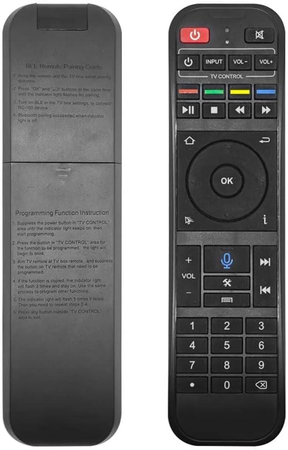 Voice Remote Control RC-200, Replacement Bluetooth Remote Controller for Smart TV Box S1 S2 S3 S4 Max S5 Pro S6 S7 Max S6 Ultra, Elite Pro+