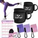 Ankle Resistance Bands with Cuffs, Ankle Bands for Working Out, Kickbacks Hip, Leg Glute Exercise Equipment with Training Poster, Resistance Workout Equipment for Women(Black)