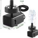 24-Hours Working Bird Bath Fountains Plug-in, Jutai Adjustable DC 12V Water Fountain Pump with LED Light for Birdbath, Garden, Small Fish Tank, Pond,16.4Ft Power Cord, Adapter Included(White)