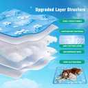 Dog Cooling Mat, Large Cooling Dog Bed Mat for Indoor & Outdoor, Q-Max>0.5, Machine Washable Non-Toxic Portable Pet Cooling Pad for Kennel, Crate, Car - L(36" x 27") - Blue
