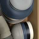 Homienly Kitchen Wheat Straw Dinnerware Set 40 PCS - Dinner Plates, Cereal Bowls, Wheat Straw Cups Set, Microwave and Dishwasher Safe Dishes Set, Unbreakable Dish Set for Party, Outdoor(Grey Stone)