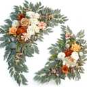 Artificial Wedding Arch Flowers Kit(Pack of 2) for Wedding Arch, Bridal Shower, Ceremony and Reception Backdrop Decoration (Caramel & White)