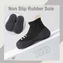 Hstyle Baby Sock Shoes Toddler Walking Shoes Infant Non-Slip Slippers Soft Rubber Sole Sneakers for Baby Boys Girls (12-18 Months Toddler, Black)