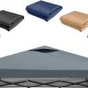 10x10 Pop Up Canopy Replacement Top Cover with Air Vent for Straight Leg Canopy Tent, Waterproof for Outdoor Garden Patio Camping Sun Shade (Light Gray)