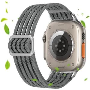BANGRICH Stretchy Nylon Compatible with Apple Watch Band 38mm 40mm 41mm 42mm 44mm 45mm 49mm Women Men, Elastic Cloth Sport Wristbands Solo Loop for iWatch Ultra Series 9 8 SE 7 6 5 4 3