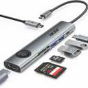 Acer USB C HUB Multiport Adapter, 7 in 1 USB-C to HDMI Adapter with 4K@60Hz, 100W PD, 5Gbps 2*USB-A 3.1, 1*Type-C 3.1, SD Card Reader Type C Dongle for iPhone 16/15, MacBook Pro/air, iPad, Acer (Grey)