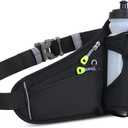 Running Belt Hydration Waist Pack with Water Bottle Holder for Men&Women Outdoor Sports (Black)