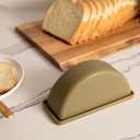 THE Butter Dish Matte Ceramic Butter Keeper with Lid for Countertop Use 2-Piece Round Design for Standard Butter Sticks Microwave & Dishwasher Safe (Olive)