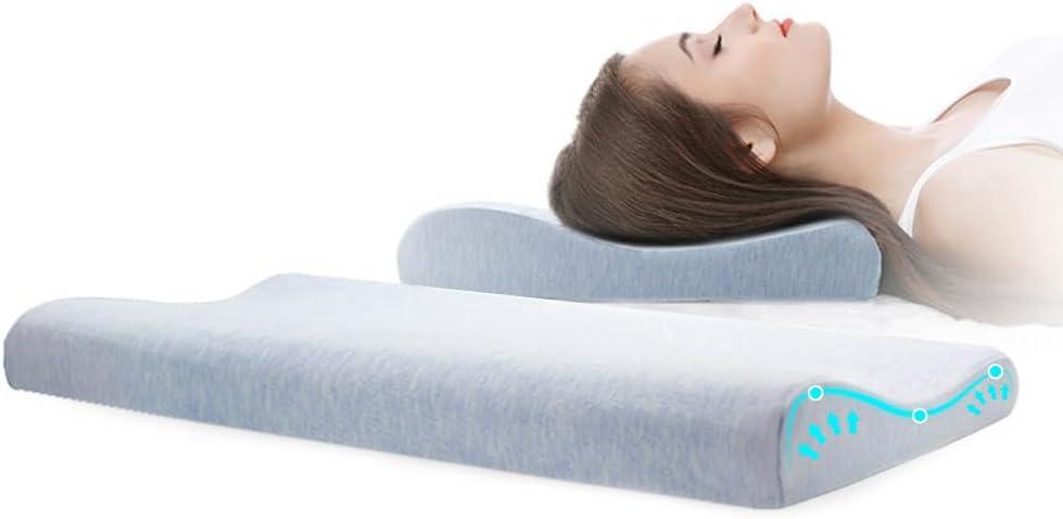 6CM Ultra Thin Contour Memory Foam Pillow, Thin Pillow for Stomach and Back Sleepers Slim, Low Profile Slim Bed Pillow for Sleeping and Neck Support with Washable Pillow Case (Long:20*13.7*(1.96 - 2.36))