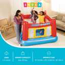 Intex Inflatable Jump-O-Lene Trampoline Bounce House with Crawl-Thru Door & Net - Indoor & Outdoor Backyard Blow-Up Bouncy Playhouse for Kids Ages 3-6, 69 X 69 X 44 Inches