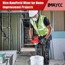 IMAYCC Cement Mixer, 2100W Electric Concrete Mixer with 6 Speed, 110V Handheld Mud Mixer for Motar,Paint, Grout, Plaster, Thinset,Fodder Stirring Tool