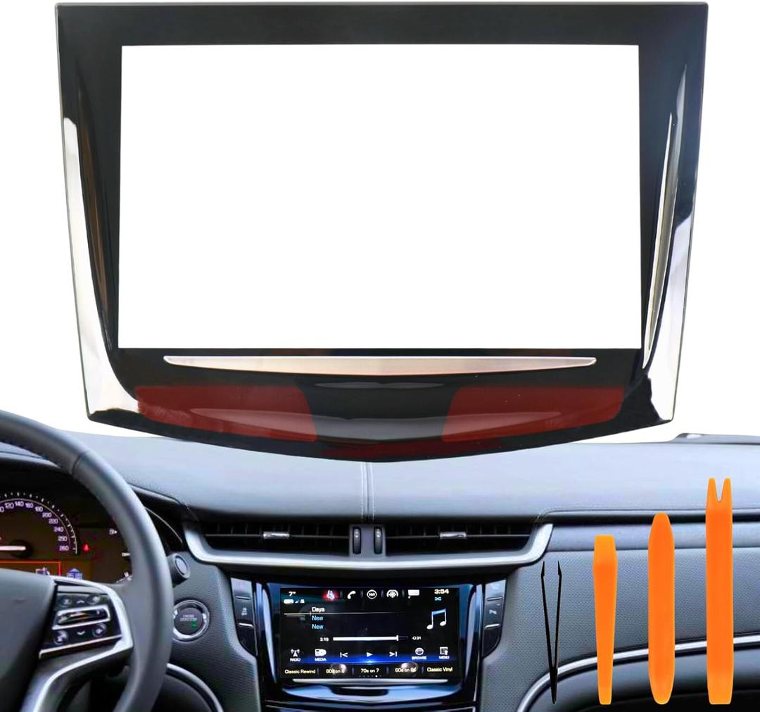 CUE Touch Screen Replacement for 2013 2014 2015 2016 2017 Cadillac ATS CTS ESCALADE SRX XTS ELR Gel-Free CUE Infotainment Screen Display with Free Tools