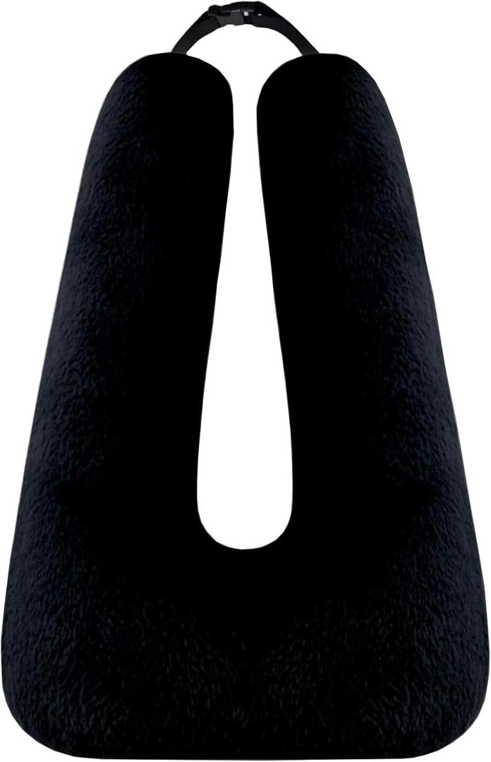 Kids Travel Pillow Car Pillow, Travel Pillow with Lining, Neck and Head Support Cushion for Kids and Adults, Perfect for Long Distance Travel, Airplanes, and Road Trips (Black)