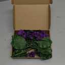 6 Pack Purple African Violet Artificial Silk Flower Bushes Individual Artificial Violet Flowers Houseplant