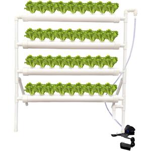 Hydroponics Growing System Kit,36 Sites PVC-Pipe Vertical Hydroponic Garden Planting Vegetables and Herbs Growth Cultivation Equipment with Pump,Timer,Planting Basket,Grow Sponges