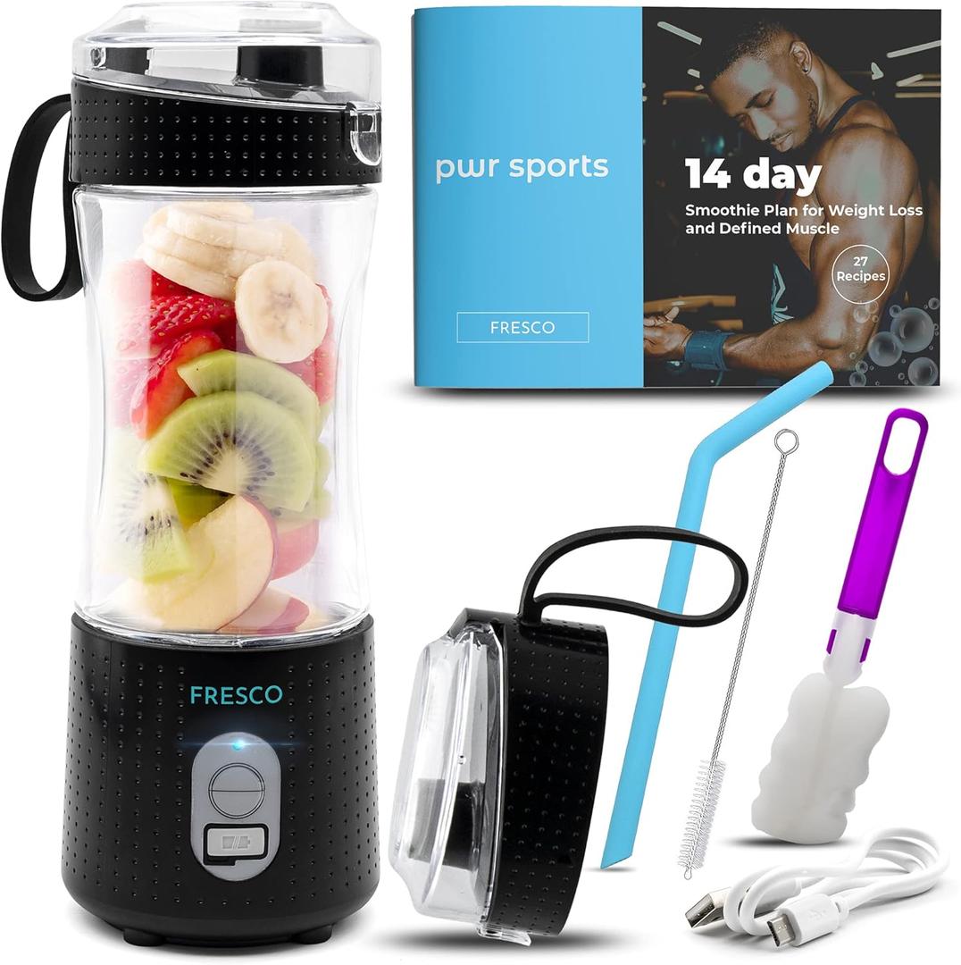 Portable, Personal Size Blender for Shakes and Fruit Smoothie , Milkshake  Mini Juicer 4000 mAh USB Rechargeable with 6 Blades, Handheld use in Sports, Travel, Gym