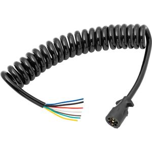 Bargman 54006-046 Connector (Coiled 7-Way Molded Trailer End - 12')