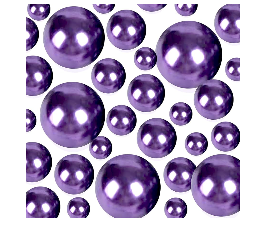 TMCLHXYNF 150Pieces Floating NO Hole Pearls for Centerpiece Glass Vases,Floating Purple Pearls Beads for Tall Vase Filler Floatings Candles for Wedding Table Decor Pack of 2