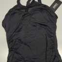 Daci Tummy Control One Piece Swimsuits - Women High Neck Mesh Bathing Suit Swimwear (Small, Black)