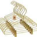 3 x 12.6" Children Gold Clothes Hangers with Clips,10 Pack,Newborn Kids Non Slip Durable Space Saving Clothes,Standard Hangers Heavy Duty Saving Space