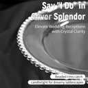 50Pcs Clear Charger Plates Bulk Wedding - 13" Premium Clear Plastic Chargers with Silver Beaded Rim，Decorative Dinner Charger Plates for Events & Parties