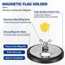WFPOWER 4 Pack Magnetic Holder for Oversize Load Signs, Rubber Coated Strong Magnet for Wire Loop Flags With Locking Wing Nut, Heavy Duty Safety Sign for Trucks
