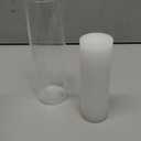 Set of 12 White Pillar Candles with Clear Glass Hurricane Holders- Elegant Cylinder Candle Vases for Weddings, Parties, Centerpieces, Home & Office Decor (White, 12 Set)